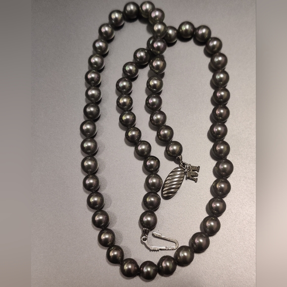 Genuine Majorica Tahitian Pearls Necklace w/Sterling Silver Clasp - Picture 13 of 16